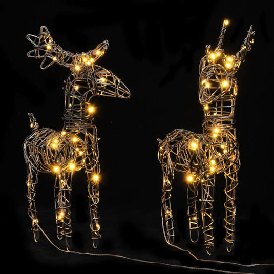 VidaXL Kerstversiering rendieren 6 st 240 LED's rattan warmwit