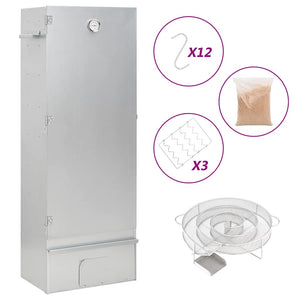 Vidaxl bbq-rookoven met koude rookgenerator gegalvaniseerd staal