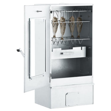 Vidaxl bbq-rookoven met koude rookgenerator gegalvaniseerd staal