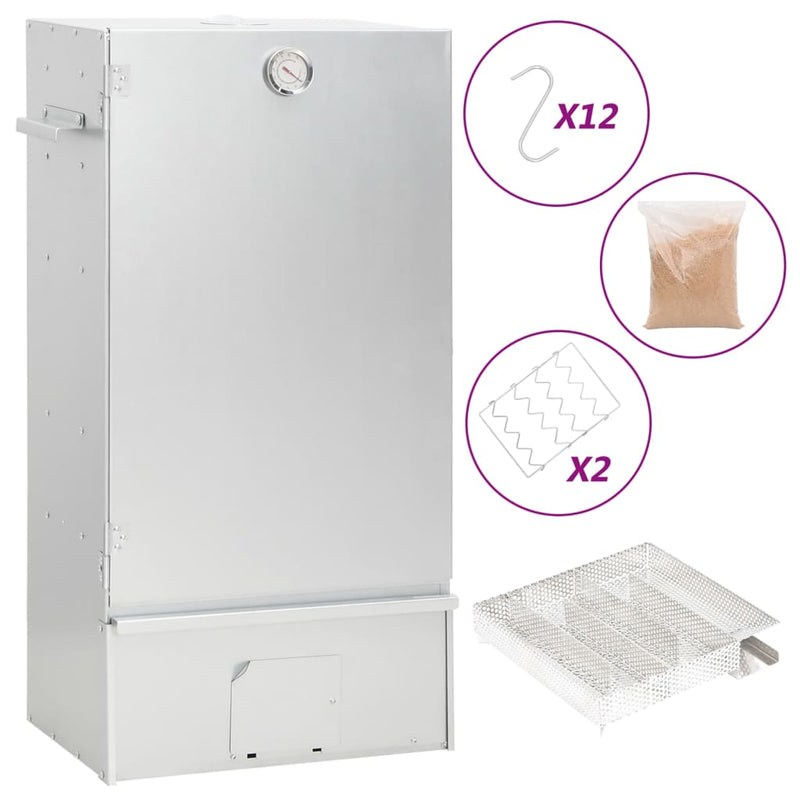 Load image into Gallery viewer, Vidaxl bbq-rookoven met koude rookgenerator gegalvaniseerd staal
