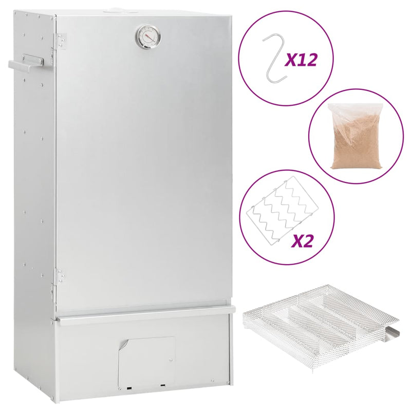 Load image into Gallery viewer, Vidaxl bbq-rookoven met koude rookgenerator gegalvaniseerd staal
