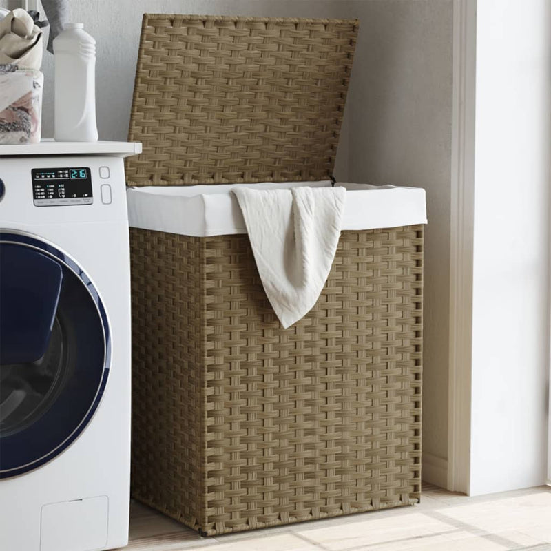 Load image into Gallery viewer, Vidaxl wasmand met deksel 46x33x60 cm poly rattan
