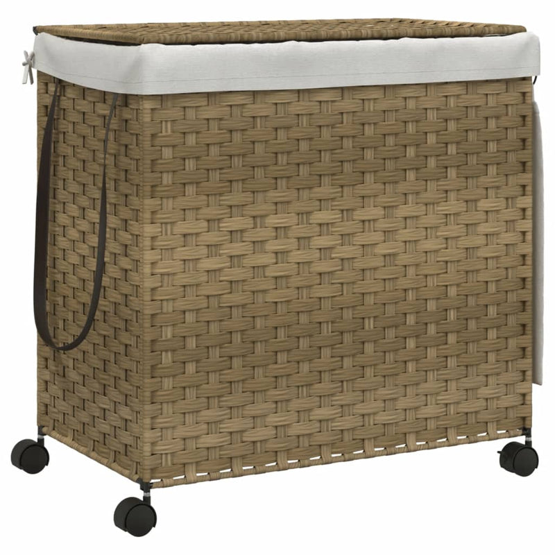 Load image into Gallery viewer, Vidaxl wasmand op wielen 60x35x60,5 cm rattan
