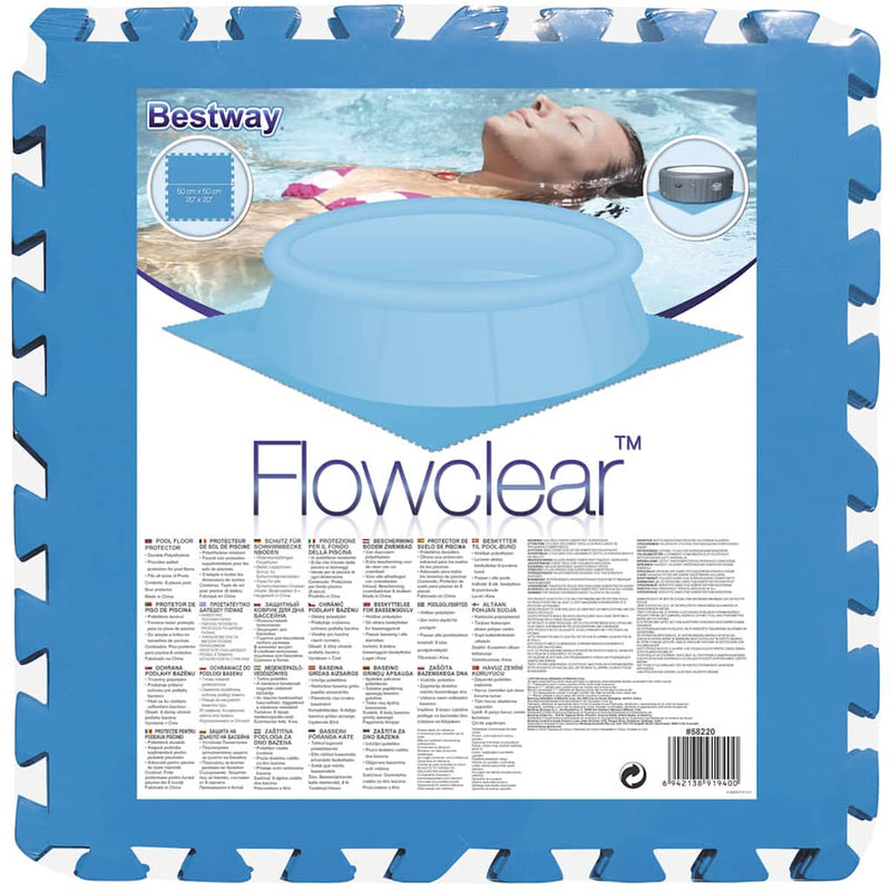 Afbeelding laden in galerijviewer, Bestway zwembadbodembeschermers 8 st blauw 58220
