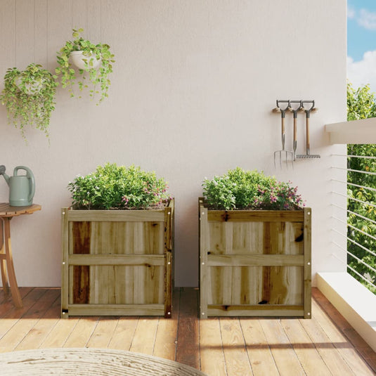 Vidaxl plantenbakken 2 st cm geïmpregneerd hout