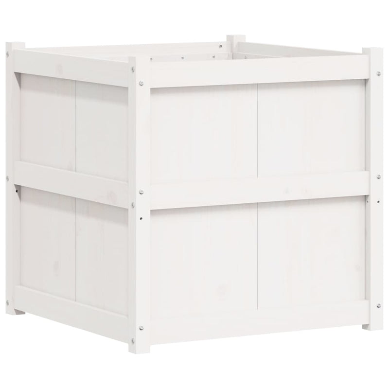 Load image into Gallery viewer, Vidaxl plantenbak 70x70x70 cm massief grenenhout wit
