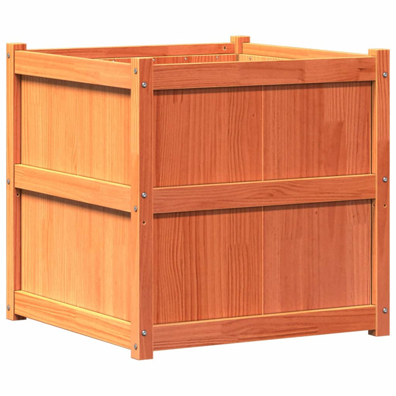 Load image into Gallery viewer, Vidaxl plantenbak 70x70x70 cm massief grenenhout wasbruin
