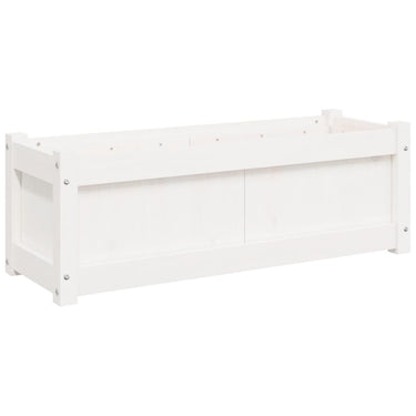 Vidaxl plantenbak 90x31x31 cm massief grenenhout wit