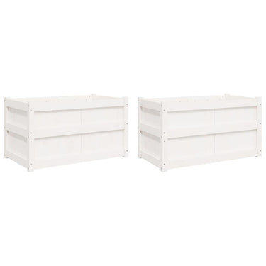 Vidaxl plantenbakken 2 st cm massief grenenhout wit