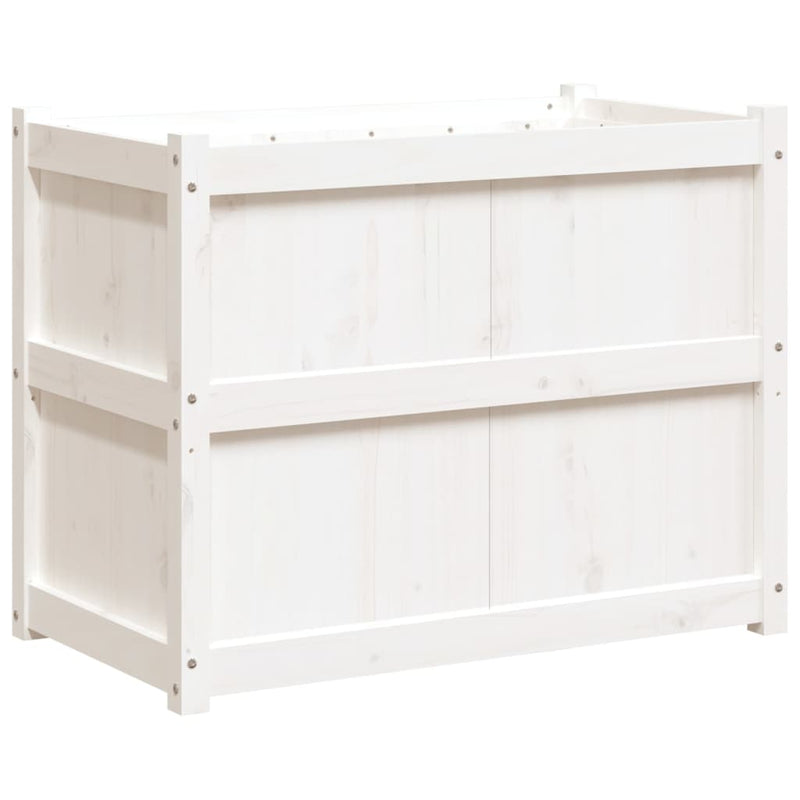Load image into Gallery viewer, Vidaxl plantenbak 90x50x70 cm massief grenenhout wit
