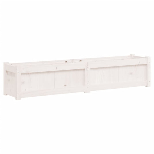 Vidaxl plantenbak 150x31x31 cm massief grenenhout wit
