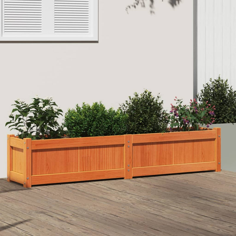 Load image into Gallery viewer, Vidaxl plantenbak 150x31x31 cm massief grenenhout wasbruin
