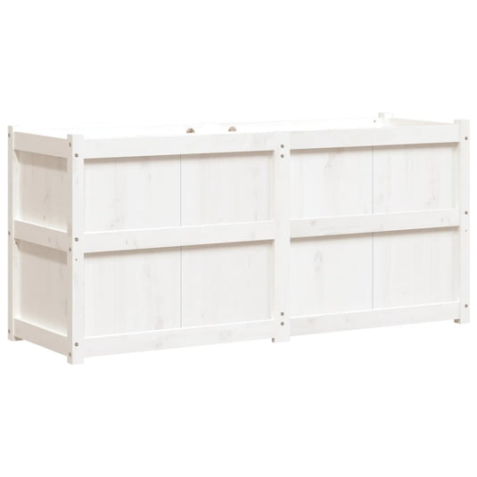 Vidaxl plantenbak 150x50x70 cm massief grenenhout wit