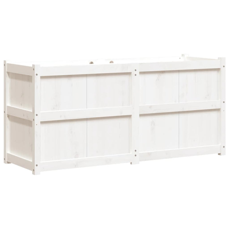 Load image into Gallery viewer, Vidaxl plantenbak 150x50x70 cm massief grenenhout wit
