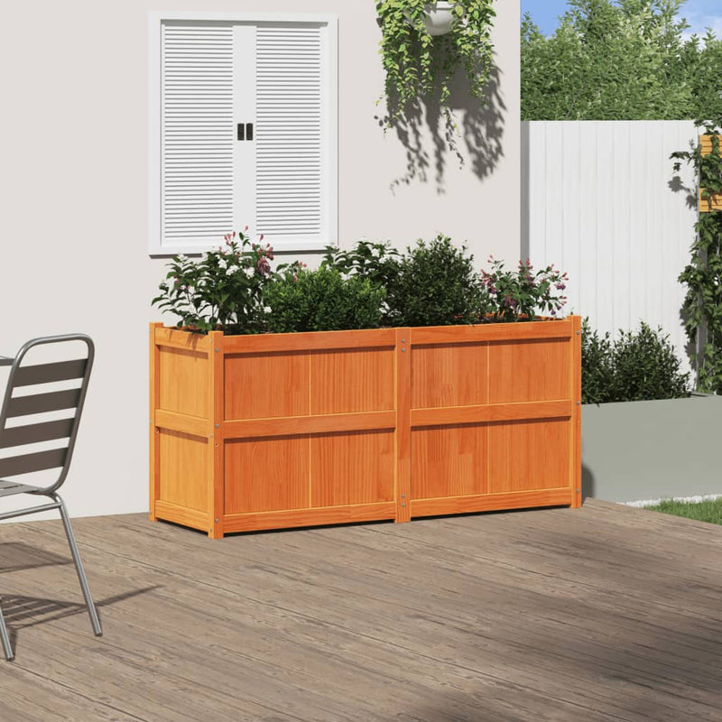 Load image into Gallery viewer, Vidaxl plantenbak 150x50x70 cm massief grenenhout wasbruin

