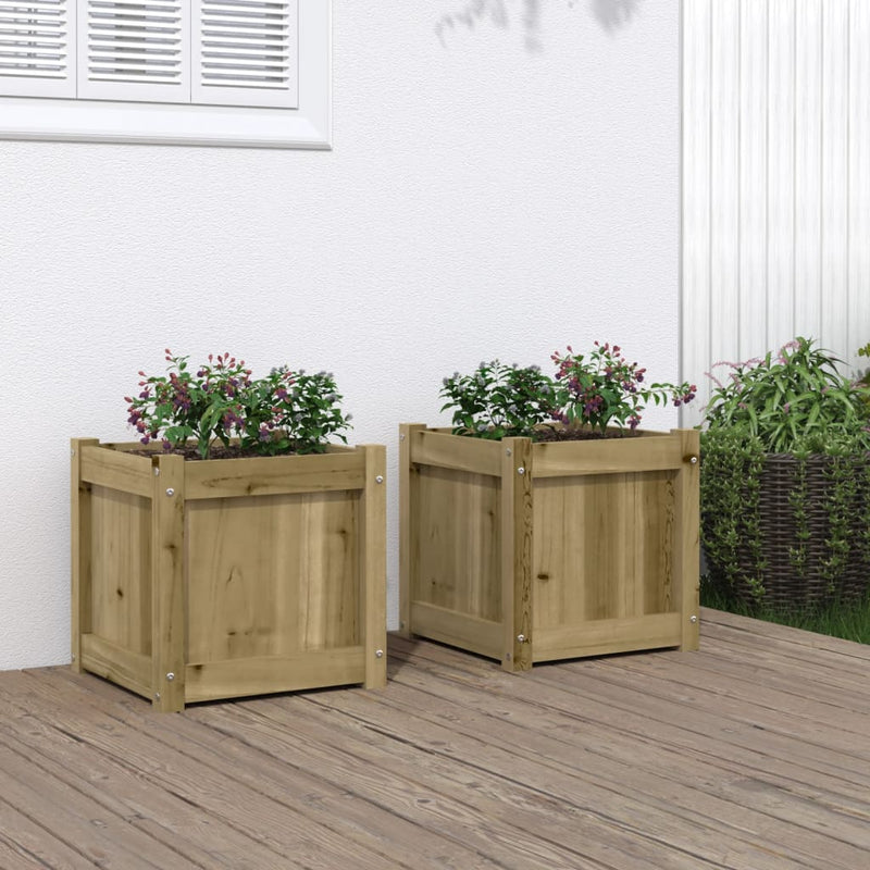 Afbeelding laden in galerijviewer, Vidaxl plantenbakken 2 st cm geïmpregneerd hout
