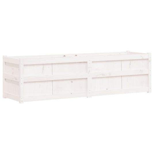 Vidaxl plantenbak 180x50x50 cm massief grenenhout wit