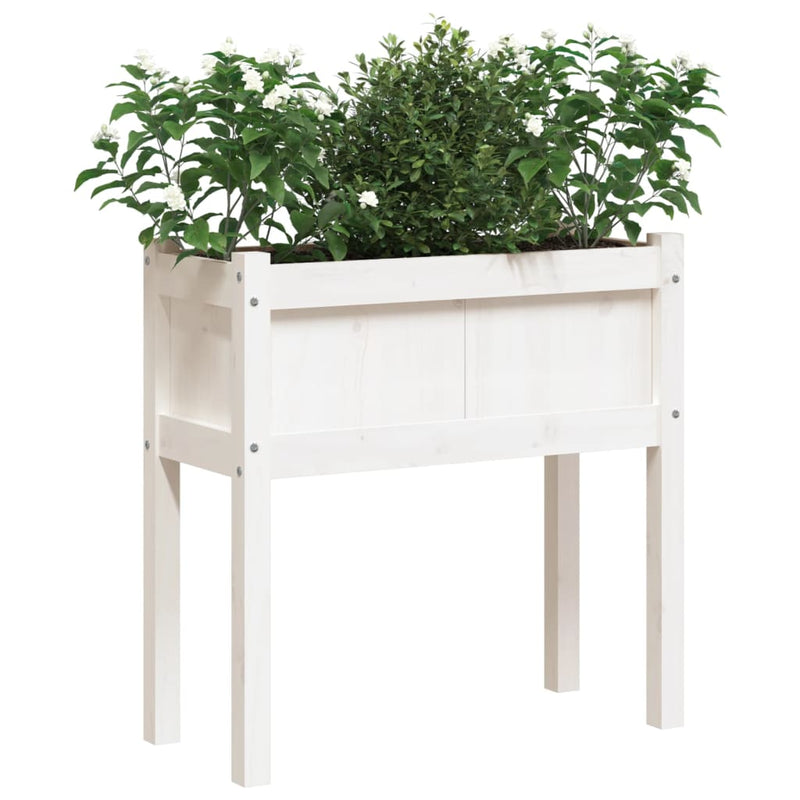 Load image into Gallery viewer, Vidaxl plantenbakken met poten 2 st massief grenenhout wit
