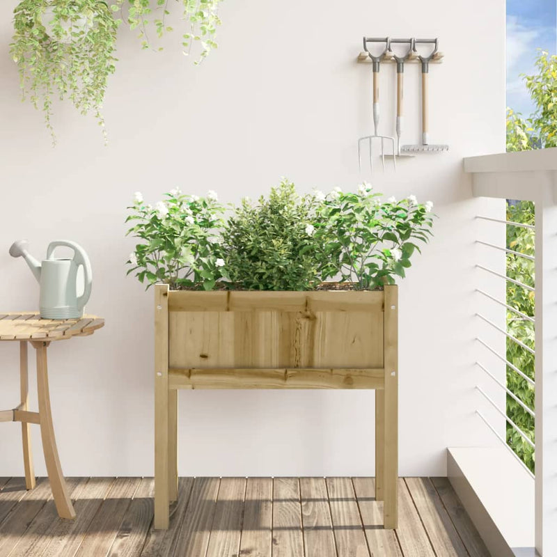 Load image into Gallery viewer, Vidaxl plantenbak met poten 70x31x70 cm geïmpregneerd grenenhout

