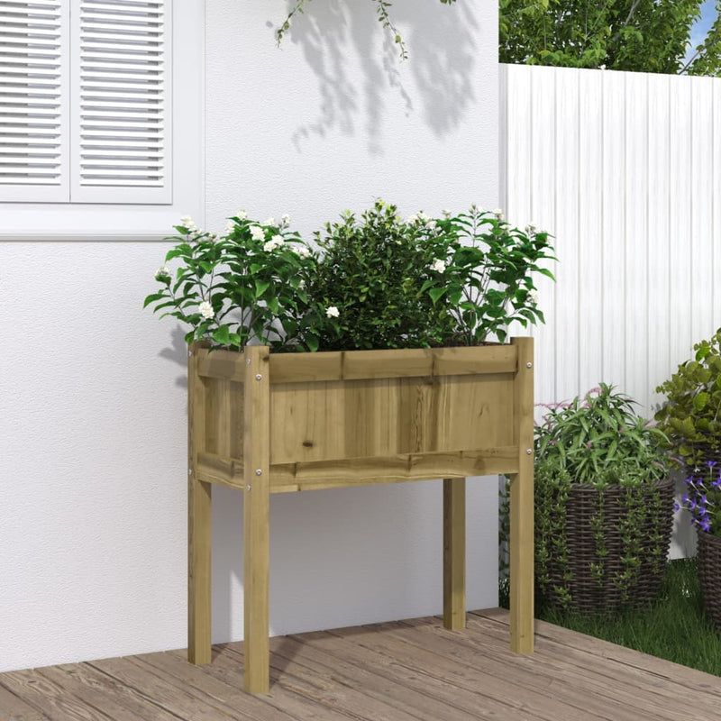 Load image into Gallery viewer, Vidaxl plantenbak met poten 70x31x70 cm geïmpregneerd grenenhout
