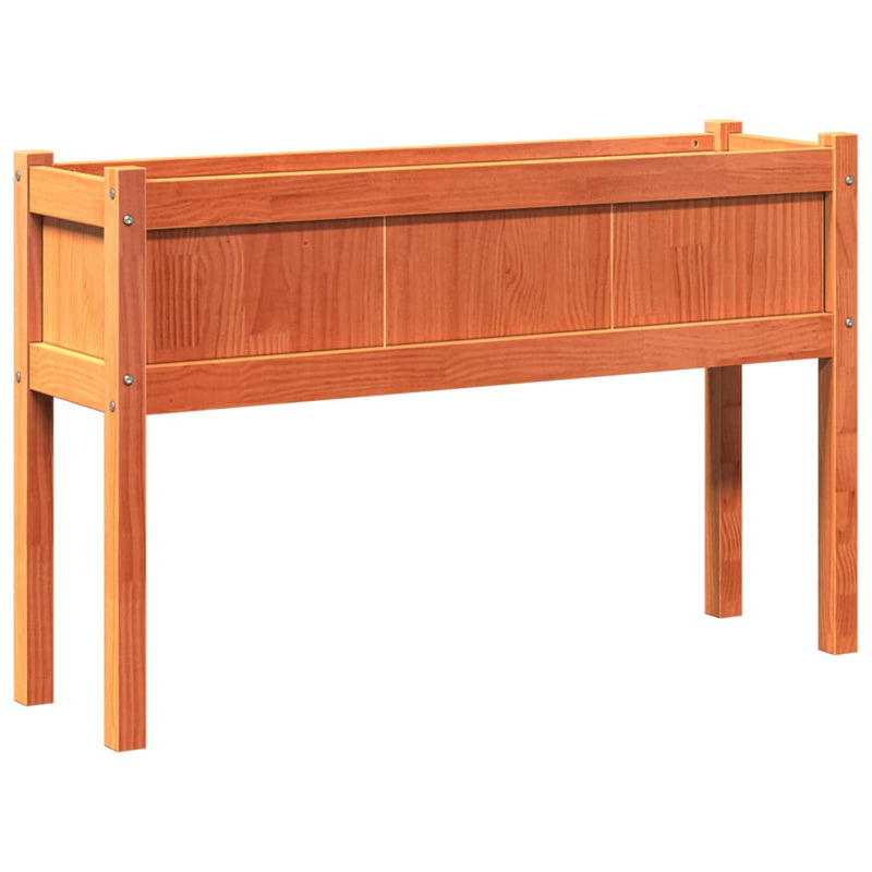 Load image into Gallery viewer, Vidaxl plantenbak met poten 110x31x70 cm grenenhout wasbruin
