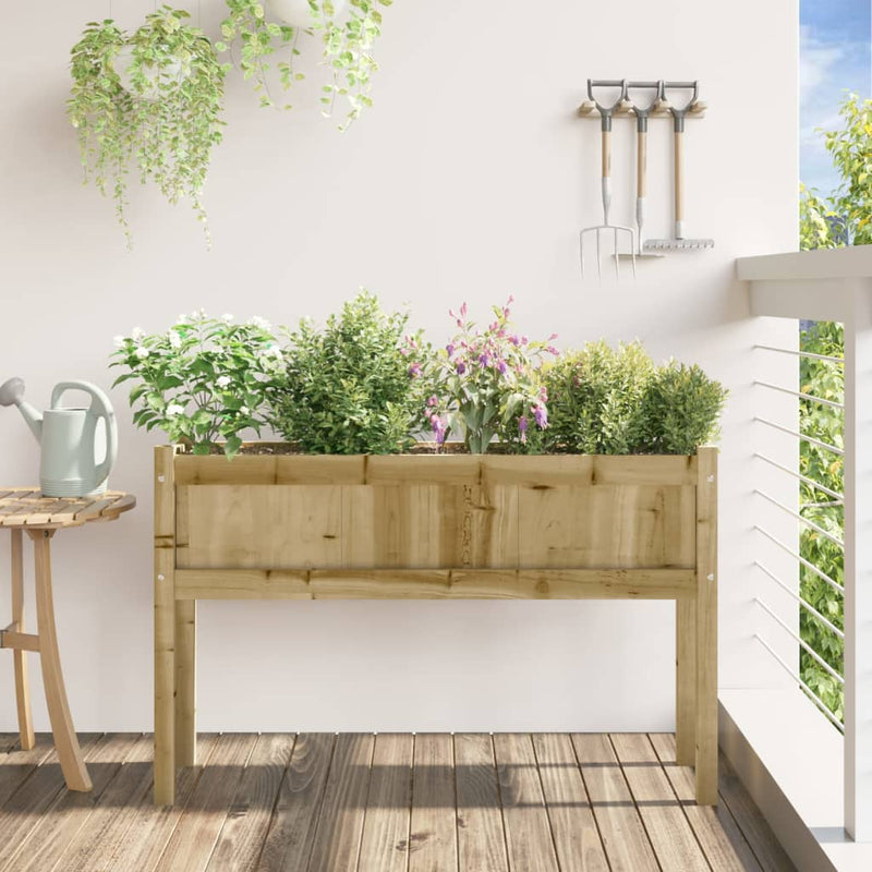 Laden Sie das Bild in Galerie -Viewer, Vidaxl plantenbak met poten 110x31x70 cm geïmpregneerd grenenhout

