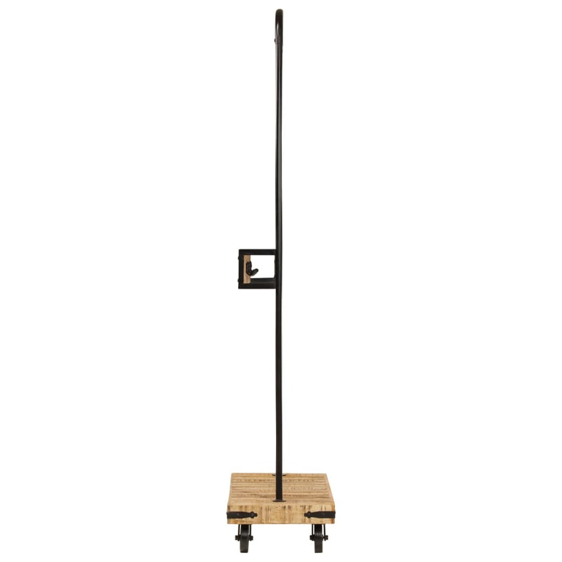 Afbeelding laden in galerijviewer, Vidaxl kledingrek met wieltjes 90x35x190 cm massief mangohout en ijzer
