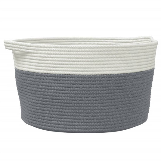 Vidaxl opbergmand ø 40x25 cm katoen grijs en wit