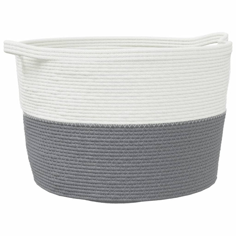 Load image into Gallery viewer, Vidaxl wasmand ø 60x36 cm katoen grijs en wit
