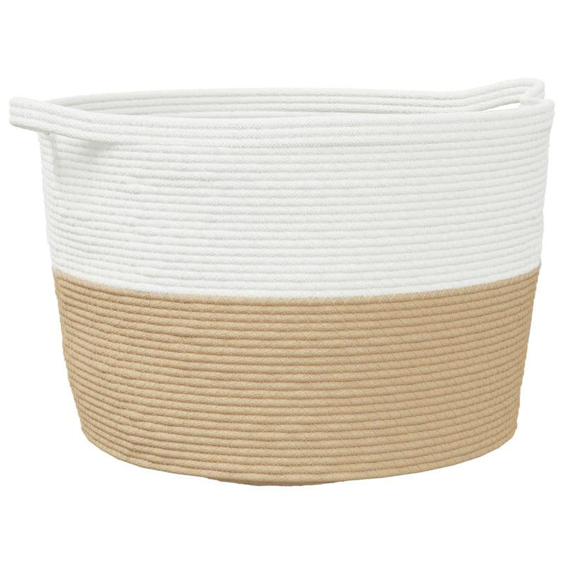 Load image into Gallery viewer, Vidaxl wasmand ø 60x36 cm katoen beige en wit
