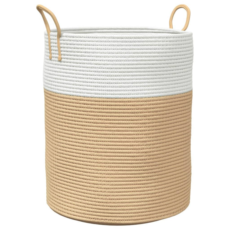 Load image into Gallery viewer, Vidaxl opbergmand ø 38x46 cm katoen beige en wit
