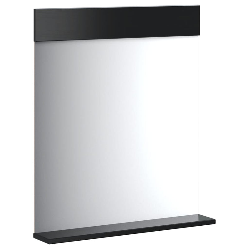 Afbeelding laden in galerijviewer, Vidaxl badkamerspiegel met schap berg 60x12x70 cm massief hout zwart
