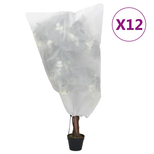 Vidaxl plantenhoezen met trekkoord 12 st 70 g m² 0,8x0,8 m