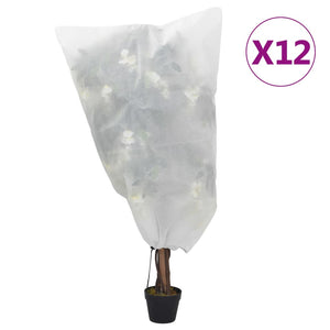 VidaXL Plantenhoezen met trekkoord 12 st 70 g m² 0,8x1,2 m