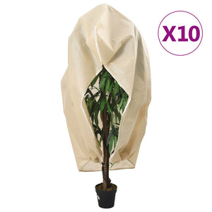 Vidaxl plantenhoezen met ritssluiting 10 st 70 g m² 1x1,55 m