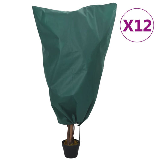 VidaXL Plantenhoezen met trekkoord 12 st 70 g m² 0,8x1 m