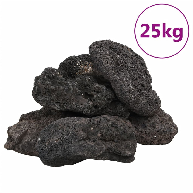 Load image into Gallery viewer, Vidaxl lavastenen 25 kg 10-30 cm zwart

