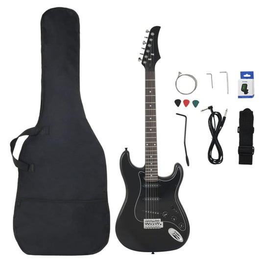Vidaxl gitaar voor beginners elektrisch met tas 4 4 39 zwart