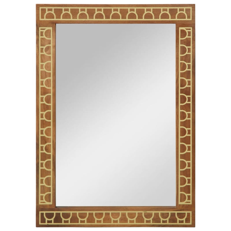 Cargue la imagen en el visor de la galería, Vidaxl badkamerspiegel 50x70x2,5 cm massief mangohout en glas
