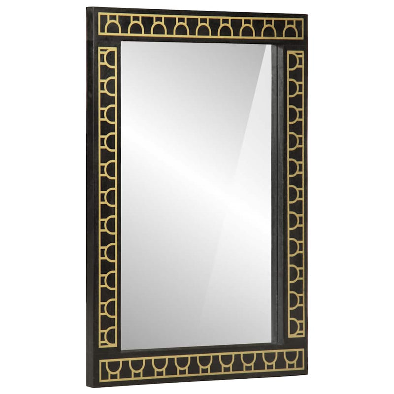 Cargue la imagen en el visor de la galería, Vidaxl badkamerspiegel 50x70x2,5 cm massief mangohout en glas
