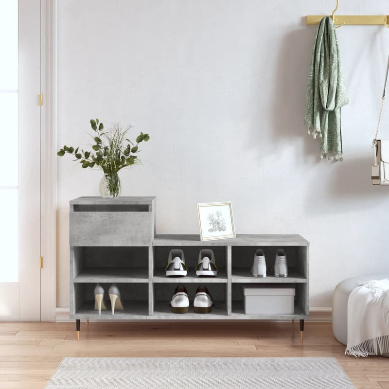 ギャラリービューアに画像をロードする, Vidaxl schoenenkast 102x36x60 cm bewerkt hout betongrijs
