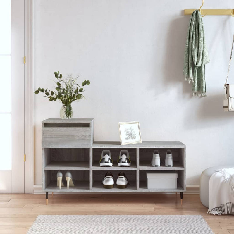 Afbeelding laden in galerijviewer, Vidaxl schoenenkast 102x36x60 cm bewerkt hout sonoma grijs
