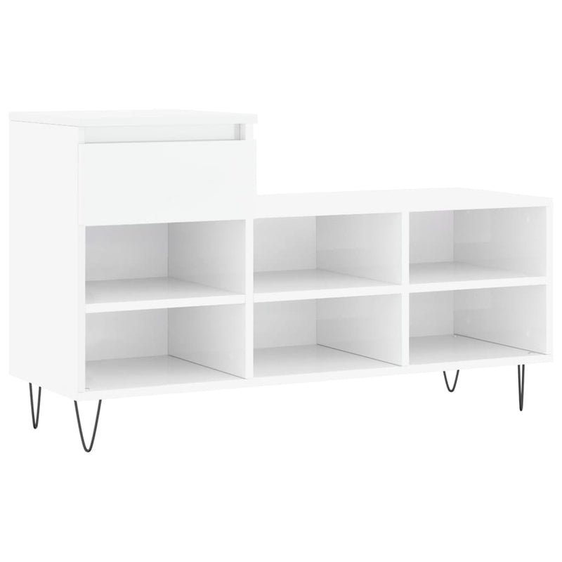 Afbeelding laden in galerijviewer, Vidaxl schoenenkast 102x36x60 cm bewerkt hout hoogglans wit
