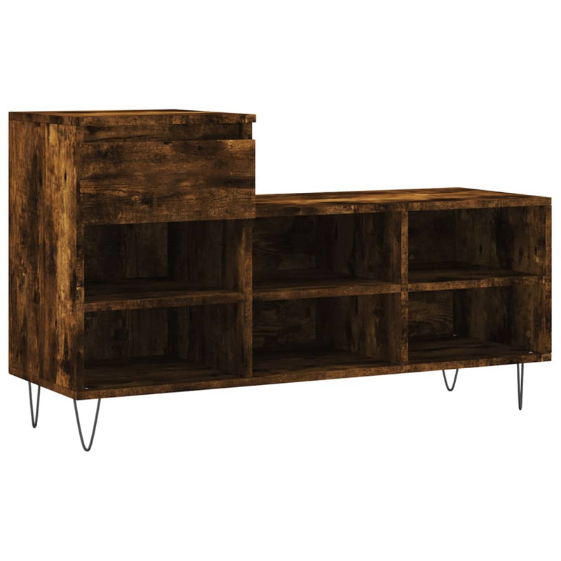 Afbeelding laden in galerijviewer, Vidaxl schoenenkast 102x36x60 cm bewerkt hout gerookt eikenkleurig
