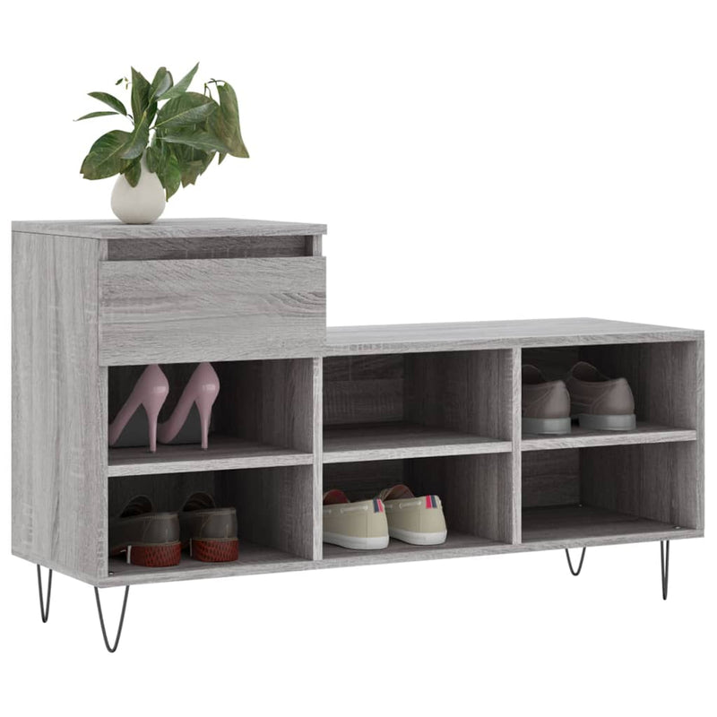 Load image into Gallery viewer, Vidaxl schoenenkast 102x36x60 cm bewerkt hout sonoma grijs
