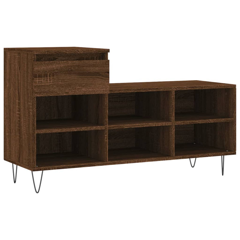 Afbeelding laden in galerijviewer, Vidaxl schoenenkast 102x36x60 cm bewerkt hout bruin eikenkleur
