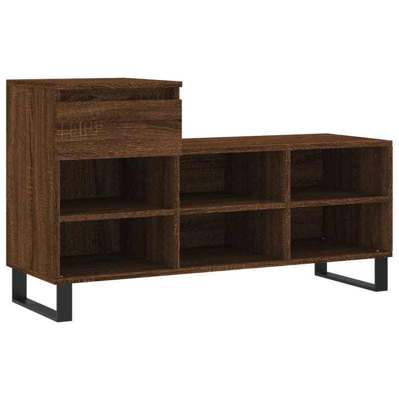 Afbeelding laden in galerijviewer, Vidaxl schoenenkast 102x36x60 cm bewerkt hout bruin eikenkleur
