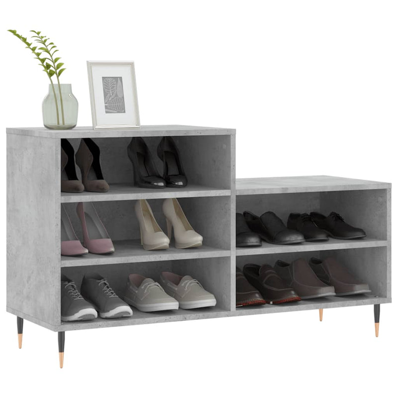 Afbeelding laden in galerijviewer, Vidaxl schoenenkast 102x36x60 cm bewerkt hout betongrijs
