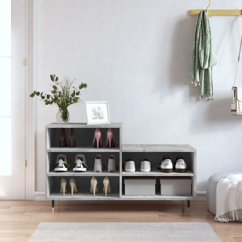 Afbeelding laden in galerijviewer, Vidaxl schoenenkast 102x36x60 cm bewerkt hout betongrijs
