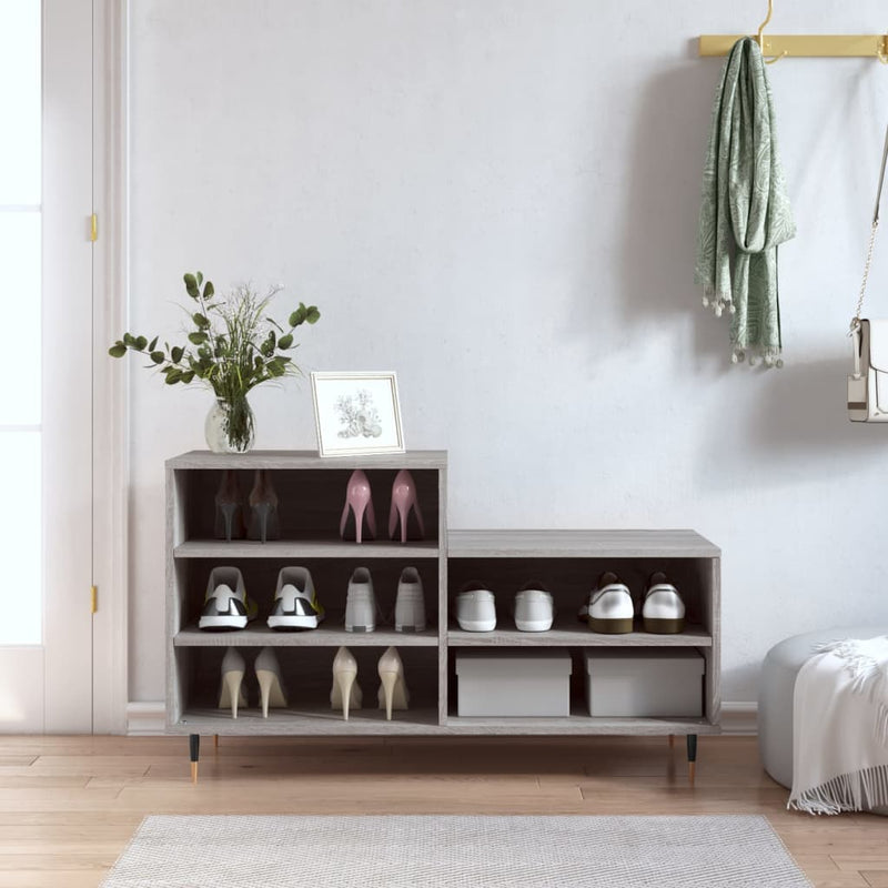 Load image into Gallery viewer, Vidaxl schoenenkast 102x36x60 cm bewerkt hout sonoma grijs
